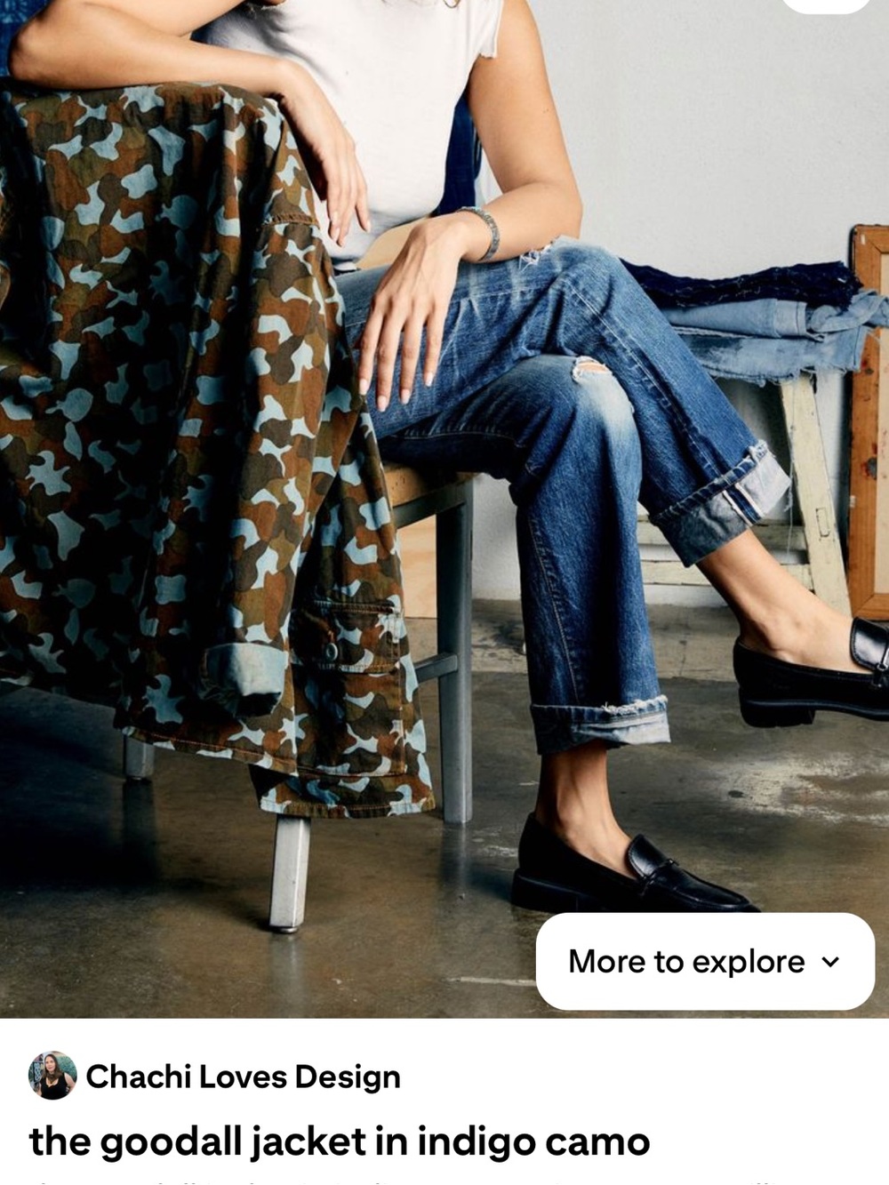 Imogene + Willie Goodall Jacket in Indigo Camo XS - Picture 4 of 12